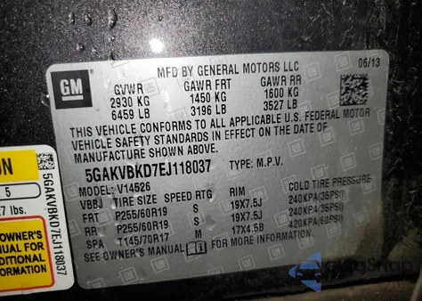 2014 Buick Enclave from USA, damaged, VIN 5GAKVBKD7EJ118037